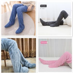 Over Knee High Fuzzy Long Socks Winter Warm Cold Leg Knee Joint Cold-proof Stockings Home Floor Sleeping Socks (Option: Set6-Average Size)