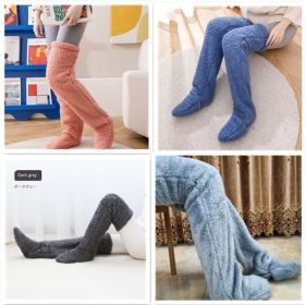 Over Knee High Fuzzy Long Socks Winter Warm Cold Leg Knee Joint Cold-proof Stockings Home Floor Sleeping Socks (Option: Set5-Average Size)