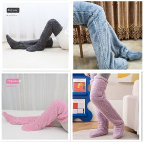 Over Knee High Fuzzy Long Socks Winter Warm Cold Leg Knee Joint Cold-proof Stockings Home Floor Sleeping Socks (Option: Set9-Average Size)